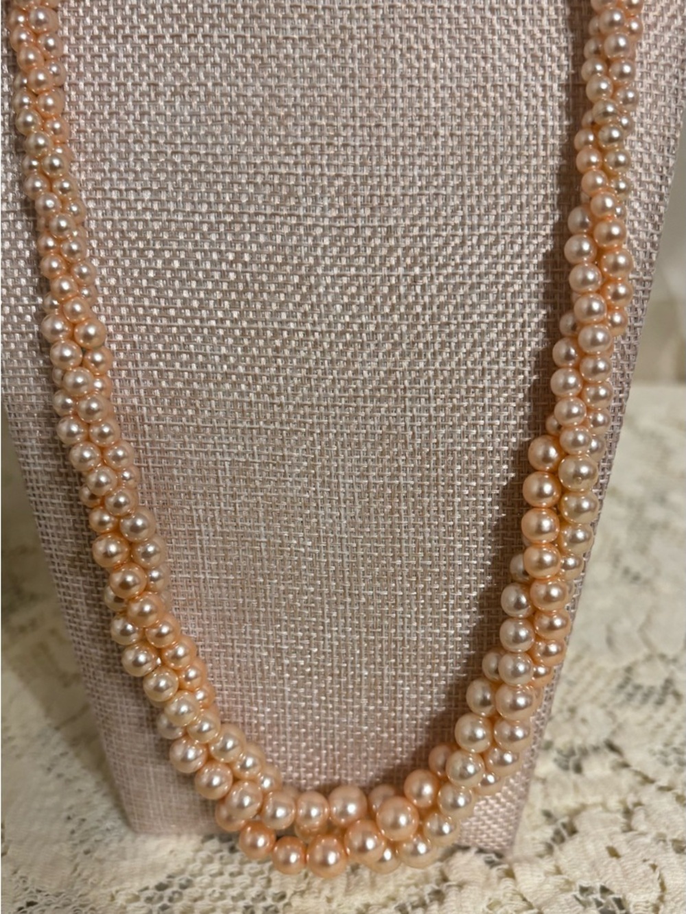 Classic Light Pink Pearl Double Strand Necklace - Women Jewelry